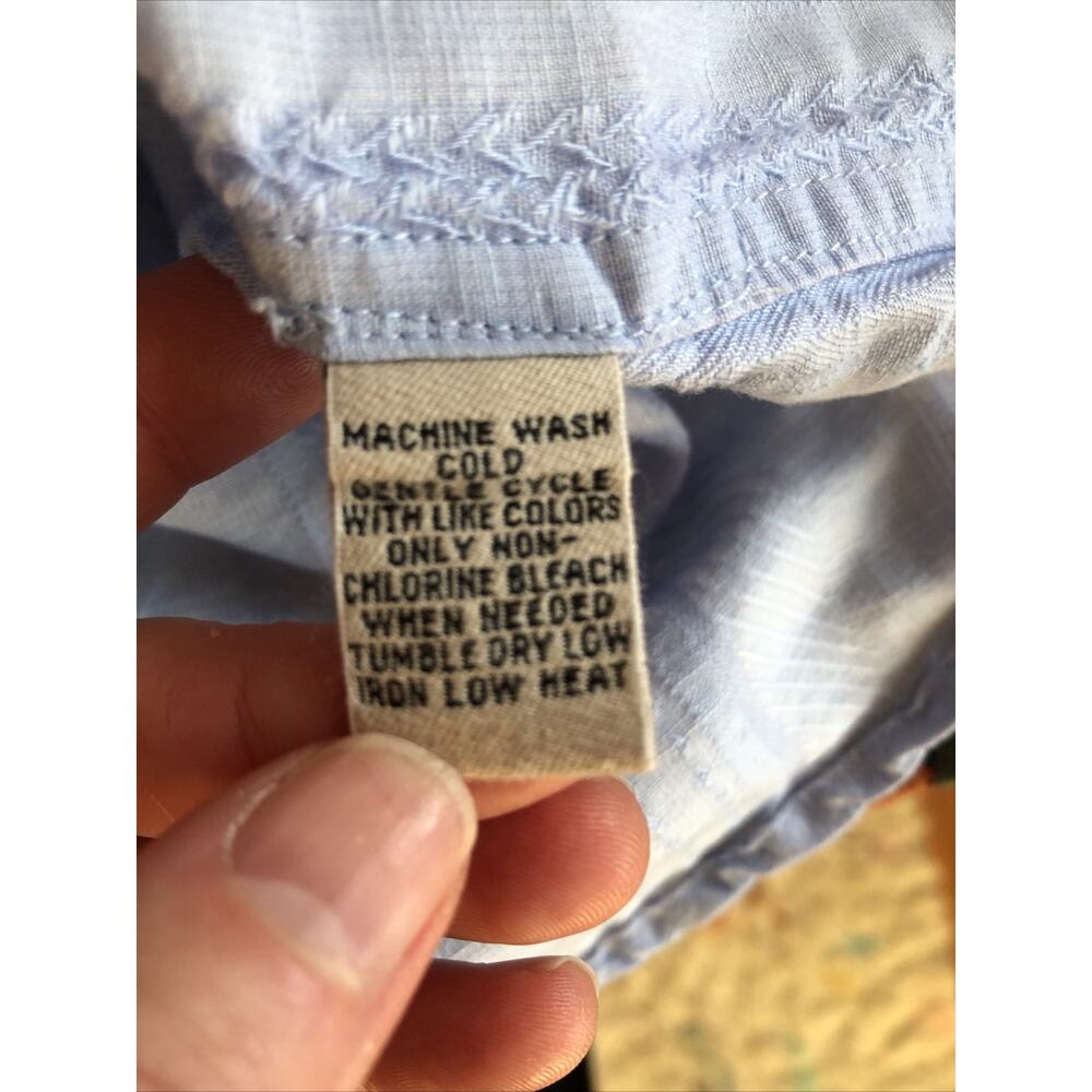 Calvin Klein Mens XL Light Blue Linen Tencel Short Sleeve Button Up Linen Blend - Picture 6 of 7